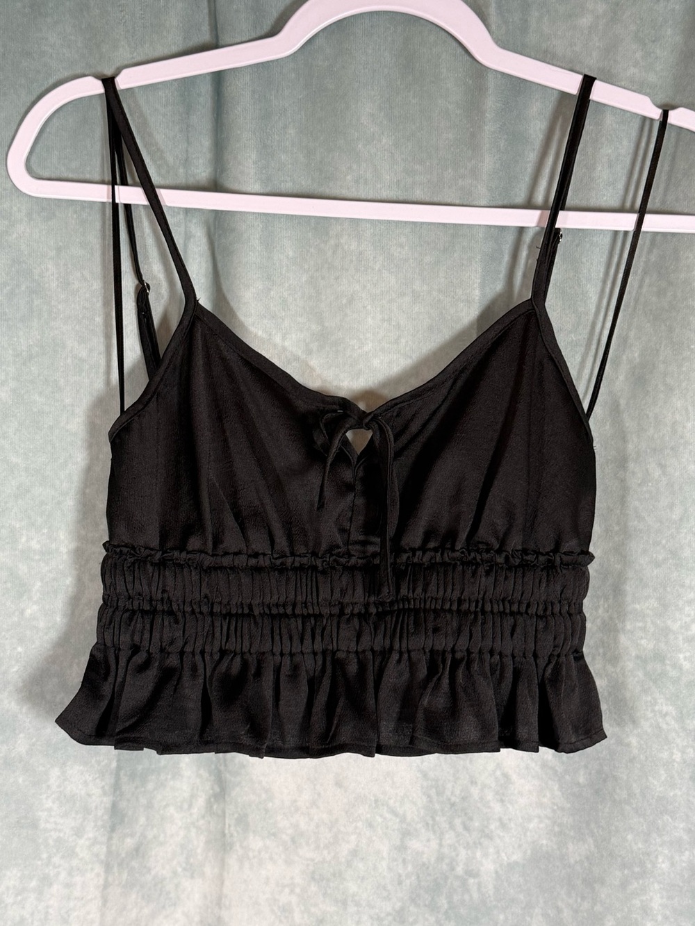 Impeccable Pig Black Peplum Cami Cropped Small